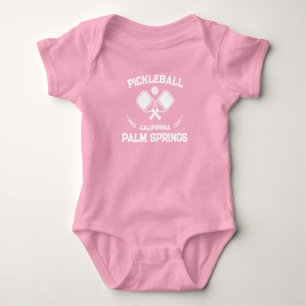 Pickleball Paddle Palm Springs California Custom Baby Bodysuit