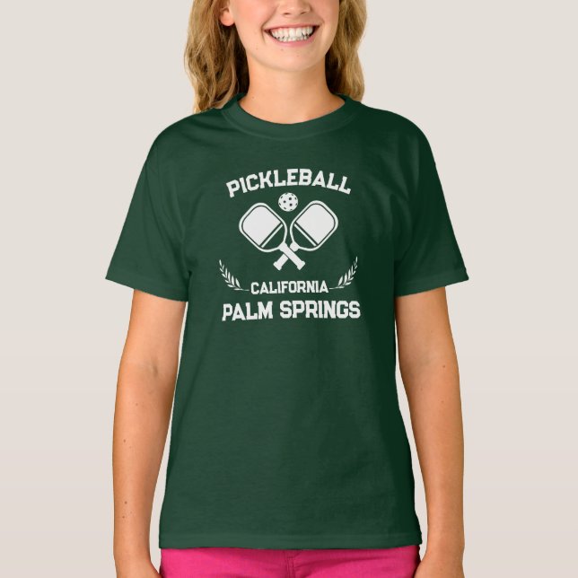 Pickleball Paddle Palm Springs California Custom  T-Shirt (Front)