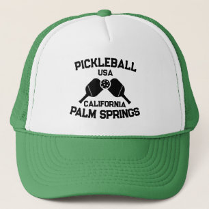 Pickleball Paddle Palm Springs California Custom Trucker Hat