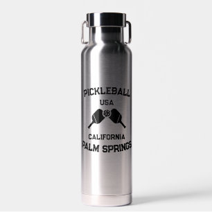Pickleball Paddle Palm Springs California Custom Water Bottle