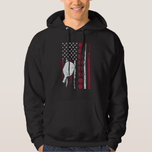 Pickleball Paddle Patriotic US Flag 4Th Of July Hoodie