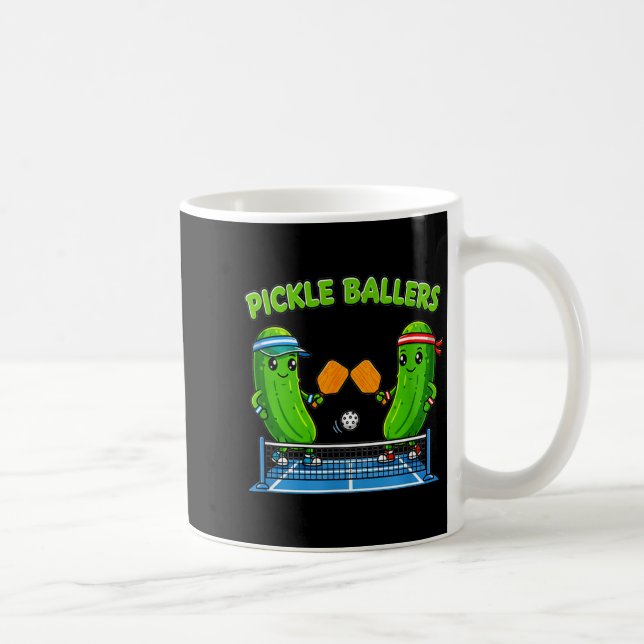 Pickleball paddle player funny pickle ballers fun coffee mug (Right)