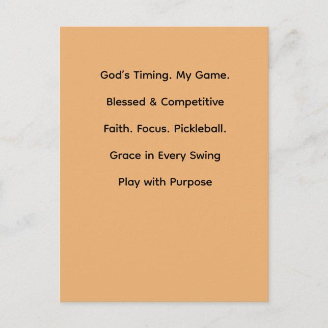 Pickleball Paddle Postcard (Front)