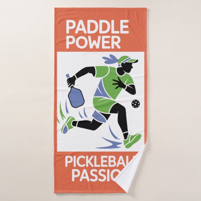 Pickleball Paddle Power Vacation Style Bath Towel (Bath Towel)