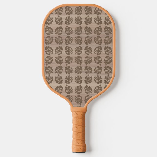 Pickleball Paddle, Retro Tiki Palm Leaf Paddle (Front)