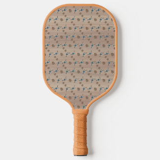 Pickleball Paddle, Retro Tiki Parrot and Palm Paddle