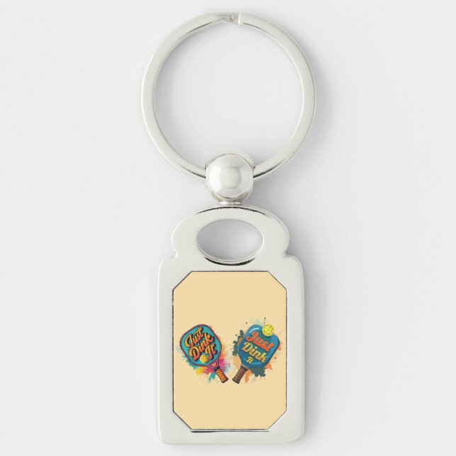 Pickleball Paddle - Sporty & Fun Design Key Ring (Front)