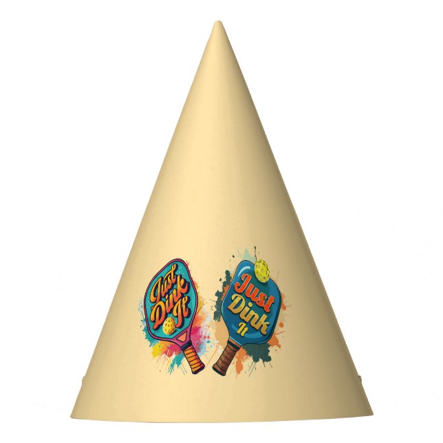 Pickleball Paddle - Sporty & Fun Design Party Hat (Front)