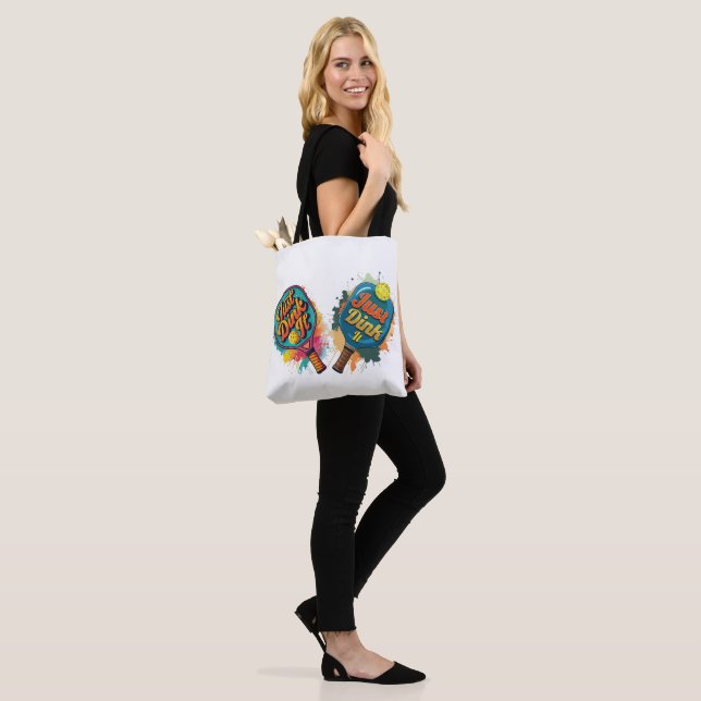 Pickleball Paddle - Sporty & Fun Design Tote Bag (On Model)