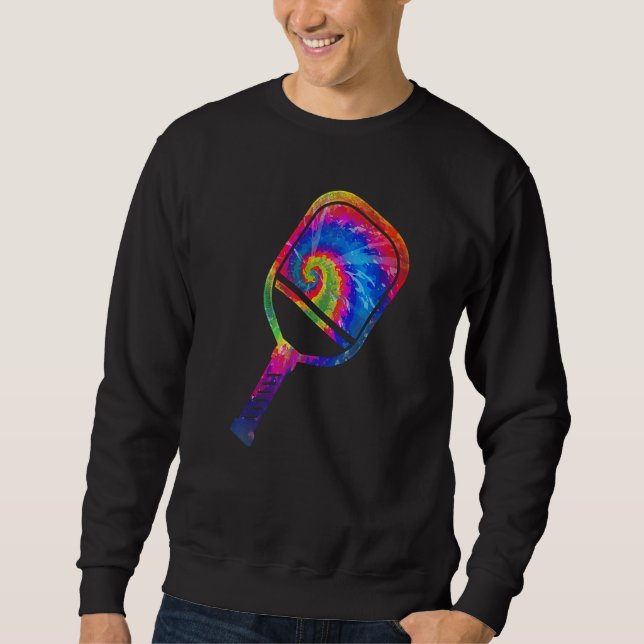 Pickleball Paddle Tie Dye Retro 80s 90s Sweatshirt (Front)