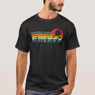 Pickleball Paddle Vintage Retro Sunset T-Shirt