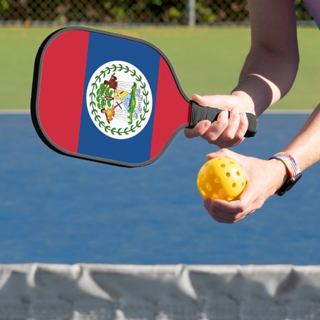 Pickleball Paddle with flag of Belise (Insitu)