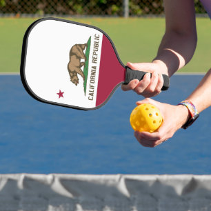 Pickleball Paddle with flag of California, USA