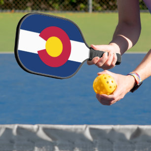 Pickleball Paddle with flag of Colorado, USA