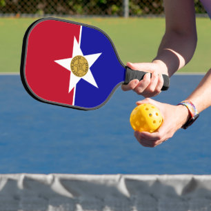 Pickleball Paddle with flag of Dallas, USA