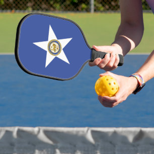 Pickleball Paddle with flag of Houston, Texas USA