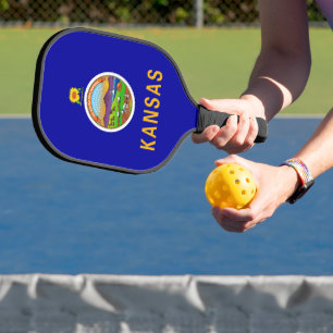 Pickleball Paddle with flag of Kansas, USA