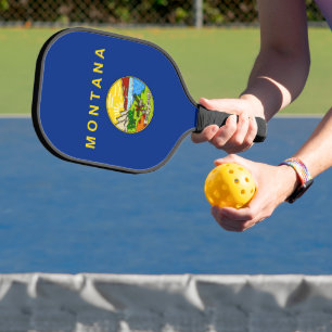 Pickleball Paddle with flag of Montana, USA