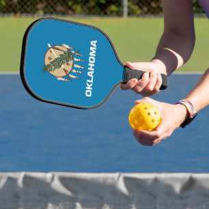 Pickleball Paddle with flag of Oklahoma, USA