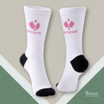 Pickleball Paddles Pink White Personalised Team Socks<br><div class="desc">Really fun socks featuring crossed pickleball paddles and a ball and your custom text. Personalise with a player,  team or club name. Get matching socks for your entire team or tournament partner. Makes a great gift for any pickleball player.</div>