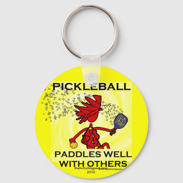 Pickleball Paddles Well With Others Key Ring (Front)