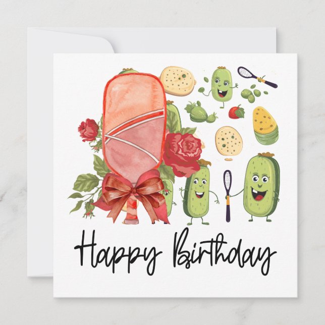 Pickleball Party Birthday  Card (Front)