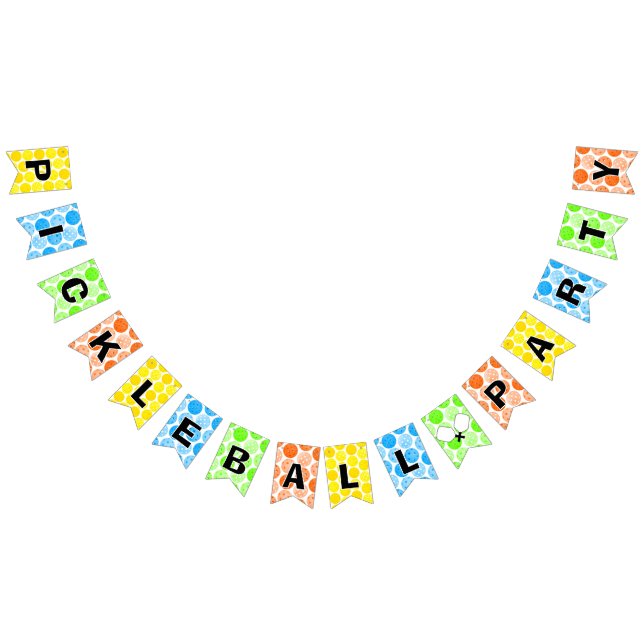 Pickleball Party Decorations Colourful Pickleballs Bunting (All)