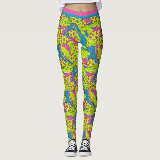 Pickleball Party Legs Leggings (Front)