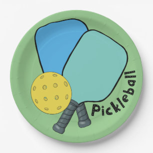 Pickleball party paper plates by Deb Jeffrey