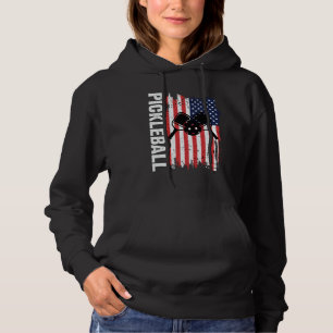 Pickleball Patriotic US Flag 4th Of July  1 Hoodie