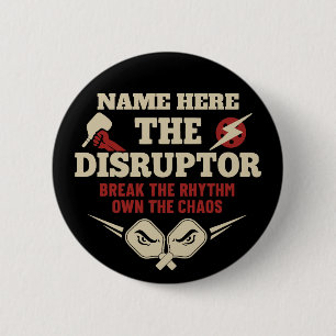 Pickleball Personalised Name The Disruptor Button