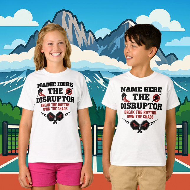 Pickleball Personalised Name THE DISRUPTOR Chaos T-Shirt (PICKLEBALL PERSONALIZED NAME T-SHIRT)