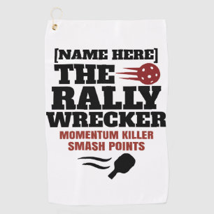 Pickleball Personalised Name The Rally Wrecker Golf Towel