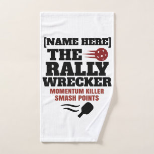 Pickleball Personalised Name The Rally Wrecker Hand Towel
