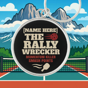 Pickleball Personalised Name THE RALLY WRECKER Key Ring