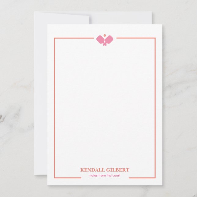 Pickleball Personalised Notecard | Custom Name (Front)