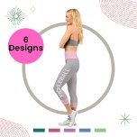 Pickleball Personalised Pink-Grey High Waisted Capri Leggings<br><div class="desc">Our high-waist pants for yoga are the perfect addition to your workout wardrobe,  Personalised Pickleball Player Custom High Waisted with the word "PICKLEBALL" that you can change it so fast and easy .</div>