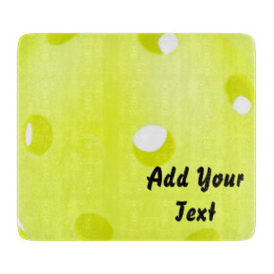 Pickleball Pickle Ball Yellow Customise Personaliz Cutting Board