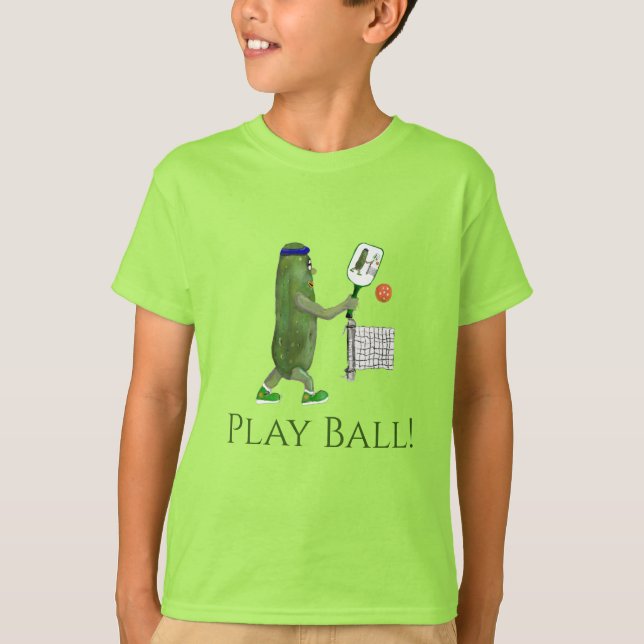Pickleball Pickle Play Ball TShirt for Boys (Front)