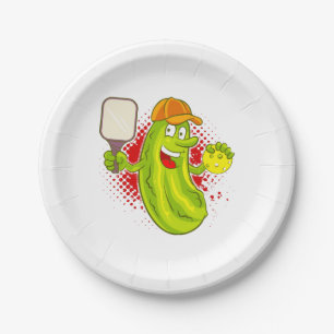 Pickleball Pickle Player  Paper Plate