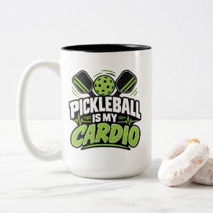 Pickleball "PICKLEBALL IS MY CARDIO" Sports Appare Two-Tone Coffee Mug