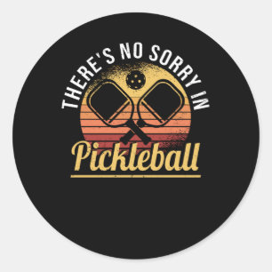 Pickleball Pickleball Player No Time Retro Classic Round Sticker