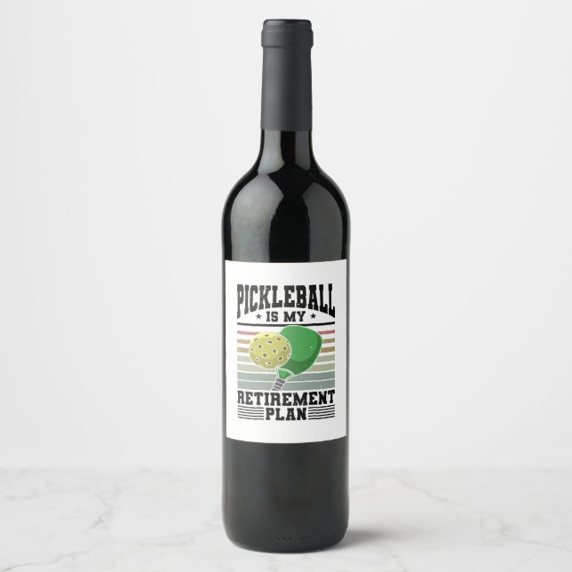 Pickleball - Pickleball Retirement Wine Label (Front)
