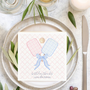 Pickleball Pink Blue Coquette  Napkin
