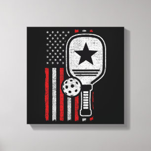 Pickleball Player - American Flag Pickleball - Pic Canvas Print