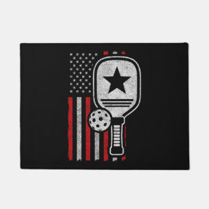 Pickleball Player - American Flag Pickleball - Pic Doormat