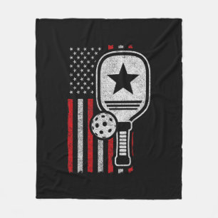 Pickleball Player - American Flag Pickleball - Pic Fleece Blanket