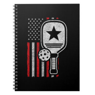 Pickleball Player - American Flag Pickleball - Pic Notebook