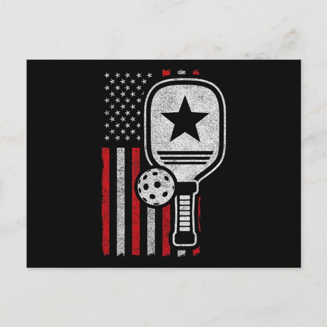 Pickleball Player - American Flag Pickleball - Pic Postcard (Front)