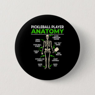Pickleball player anatomy funny dink pickle ball 6 cm round badge